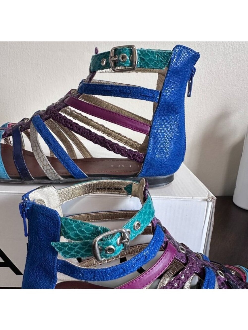 ALDO Rosenberger-7 Gladiator Sandals Women EU 40 US 9 Multicolor Zip - Picture 7 of 10